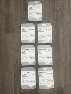 Lot of 7 WD Western Digital 10TB SATA HDDs WD100EMAZ SMART Passed 0 Reallocated