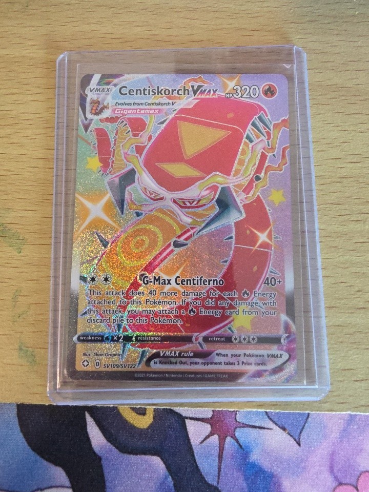 Pokemon Shining Fates Centiskorch VMAX SV109/SV122 Shiny Vault Full Art Card