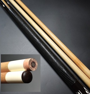 Vintage Schon Custom cue Bob Runde 1980s Lizard Leather Pool