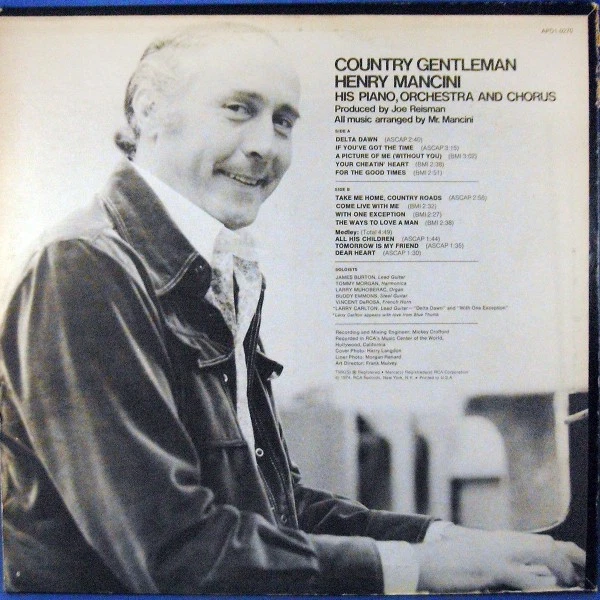 Henry Mancini And His Orchestra And Chorus - Country Gentleman (LP) (Mint (M)) - - Image 2 of 2
