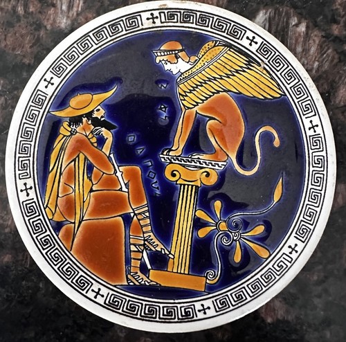 4 Vintage Hand Made by Niarchos Hellas Greek Mythology Stone/Tile Coasters - Picture 11 of 13
