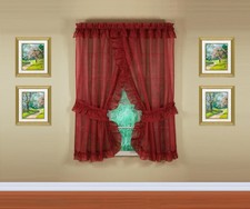 Today'S Curtain Todays Curtain Emelia Priscilla Sheer Pair 60 W X 63 L Burgundy