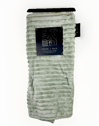 Luxury Ribbed Soft Plush Desert Sage Throw Accent Blanket 50"X60" NEW With Tags