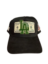 LUCKY CAPS LOS ANGELES MONEY 100 SNAPBACK HAT CFLAMONEY BLK