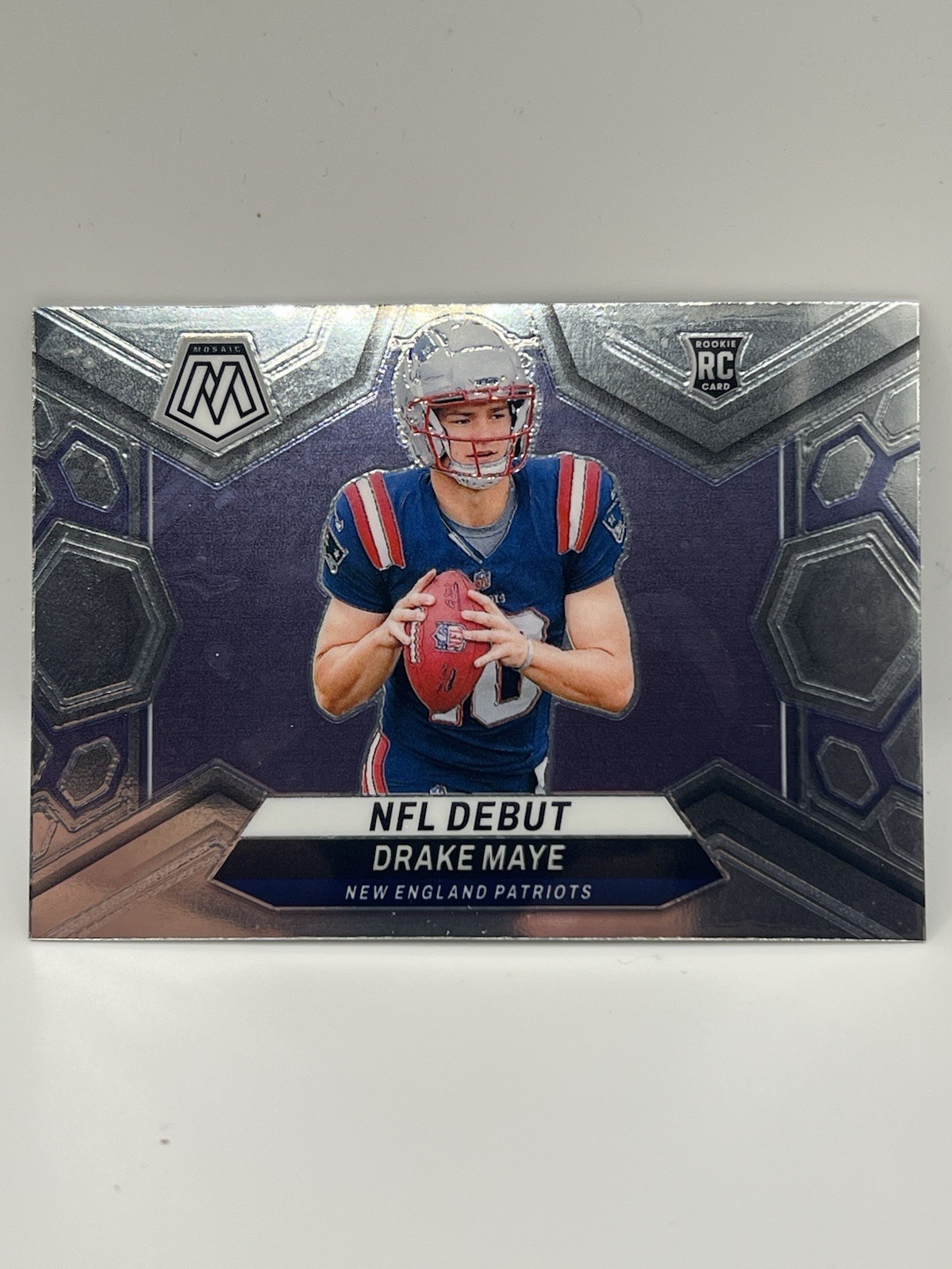 Drake Maye 2024 Panini Mosaic NFL Debut Rookie Base Set Card #273 Patriots