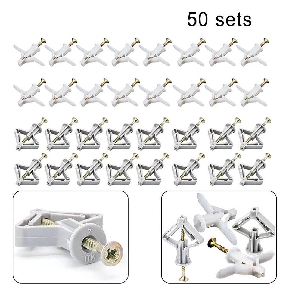 Hochwertiges Dehnschrauben Set für Gipskartonplatten 50 Sets langlebig