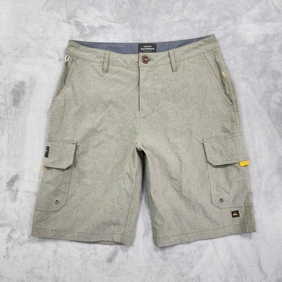 Quiksilver Shorts Mens 30 Green Waterman Cargo Microfiber Stretch 10 Inseam