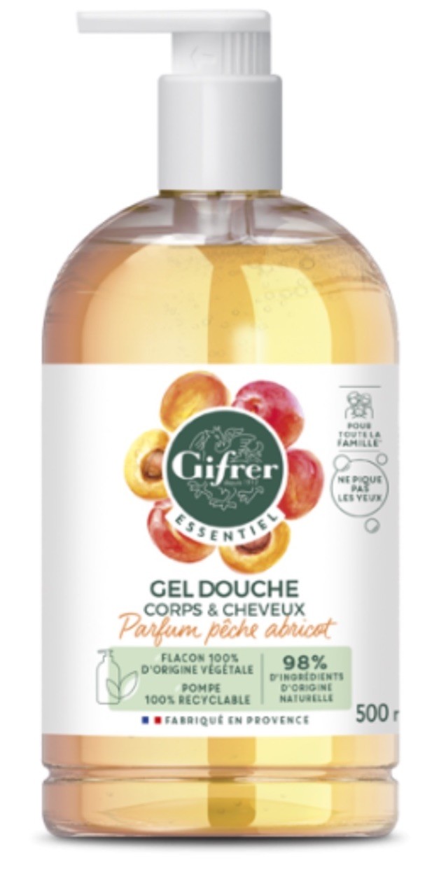 Gel douche peche abricot Gifrer lot de 3 la solution anti tiraillement pour retrouver une peau douce