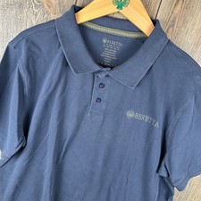 Beretta Polo Shirt Blue Short Sleeve Embroidered Logo Men's XL Cotton Blend