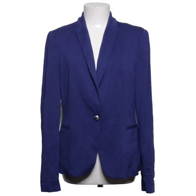 Zara Basic, Blazer, Größe: L, Blau, Acetat/Baumwolle/Elasthan/Viskose #vbP