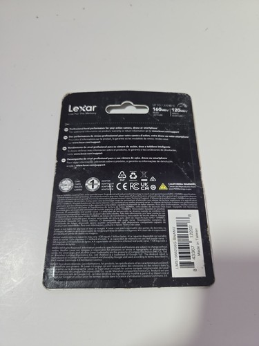 Lexar Professional 256GB 160MBS/120MB/s' micro SDXC UHS-1 1066x nuovo SIGILLATO - Foto 2 di 2