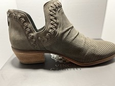 Vince Camuto Perforated Suede Ankle Booties Palmina Shady Gray Size 8.5 NIB