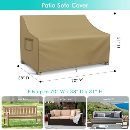 WLEAFJ Patio Sofa Cover Waterproof, 2-Seater Patio Assorted Colors