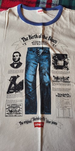 T-shirt Levi’s LVC Ringer 1970 – Taille S, Vintage – Neuf Avec étiquettes