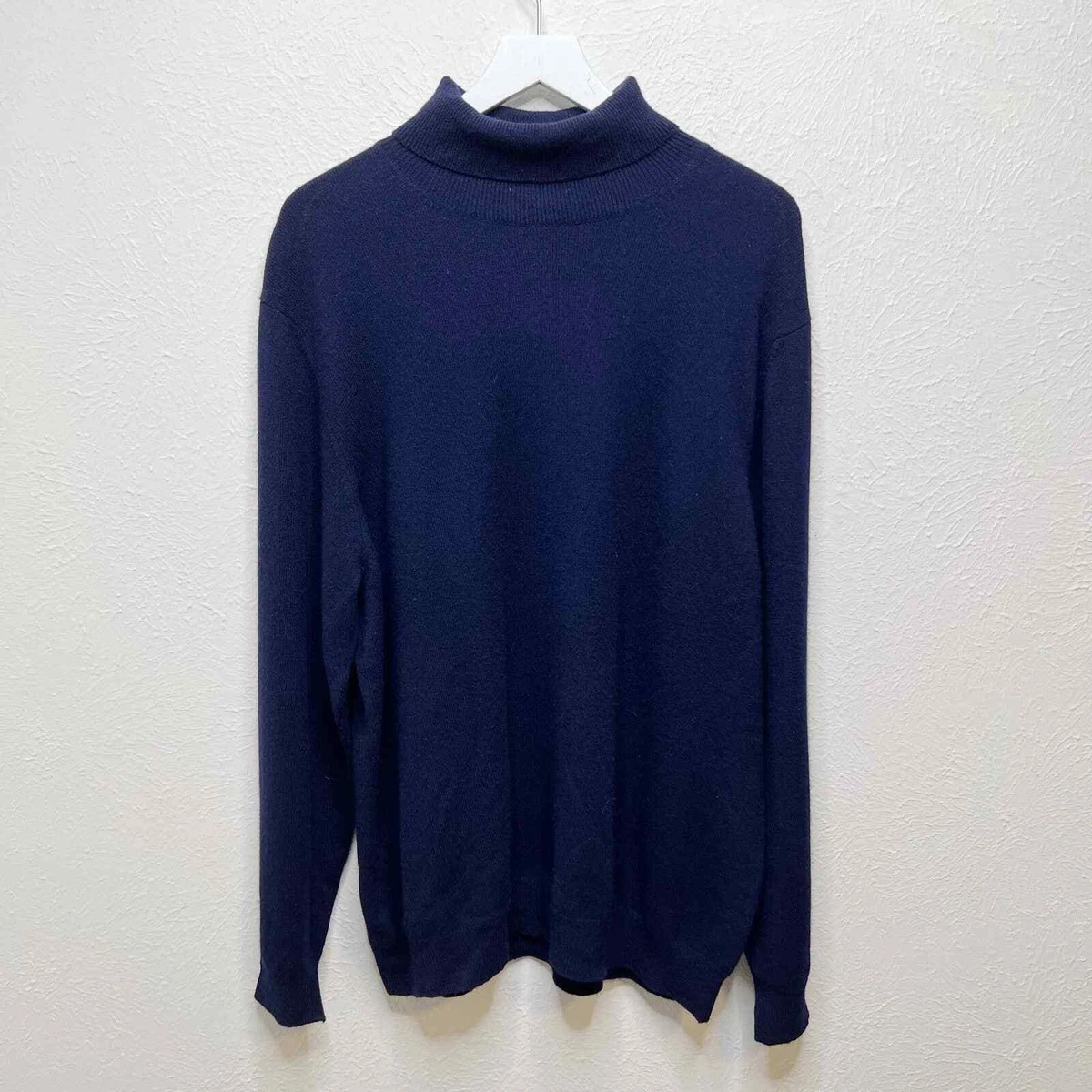 Lands End Mens Sz XL 100% Cashmere Turtleneck Sweater Navy Blue | eBay
