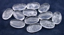 SIX 22x14 22mm x 14mm Flat Low Dome Crystal Quartz Cab Cabochon Gemstone Gem