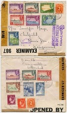 CURACAO WW2 1944 TRIPLE CENSORED MULTI FRANKING + PRINCESS JULIANA HANDSTAMP