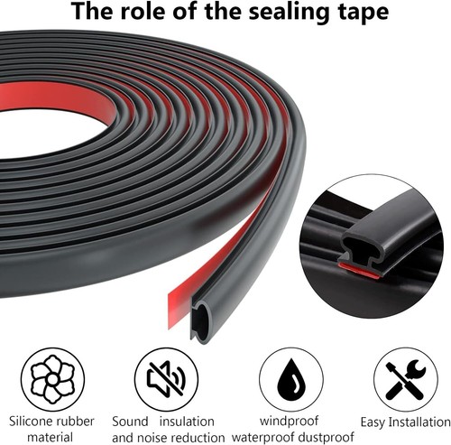 10m Dichtung Türdichtung Haustürdichtung Selbstklebend Zimmertürdichtung 9*6mm - Bild 5 von 15