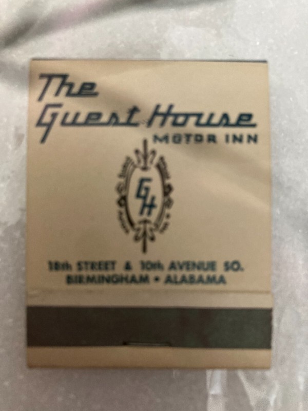 The Guest House Motor Inn in Alabama Match Book