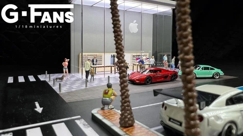 1:64 Diorama Car Garage Model LED Lighting Car Parking Lot Scene Display Model - Picture 21 of 43