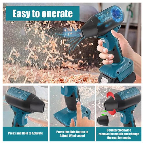 Cordless Turbo Jet Dry Blower Fan For Makita 18V Battery Air Blowers 130000RPM - Picture 5 of 11