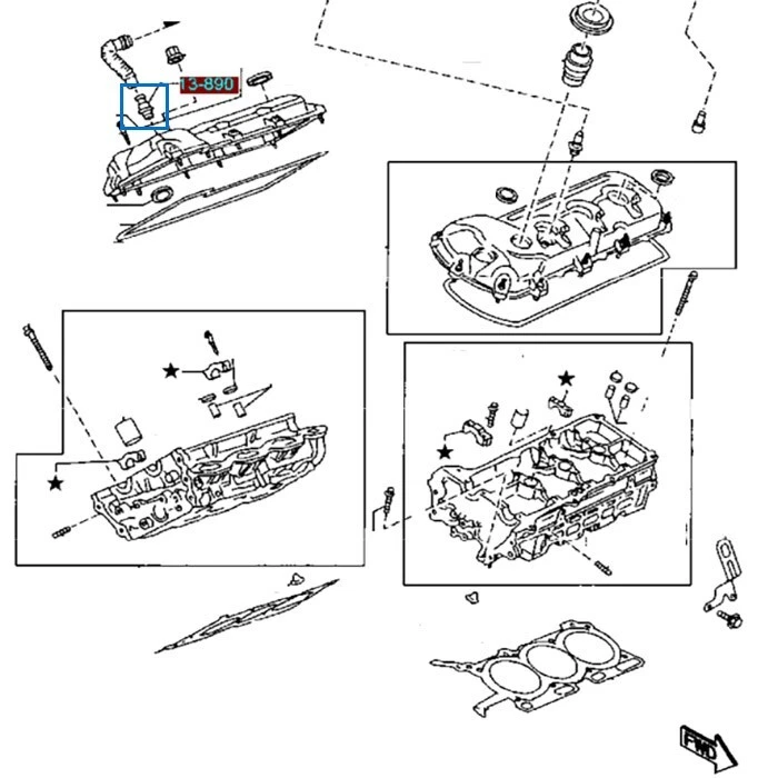 OEM PCV Valve Assembly Fits For Mazda 6 CX-9 MPV Tribute 2005-2015 AJ95-13-890A - Image 4 of 4