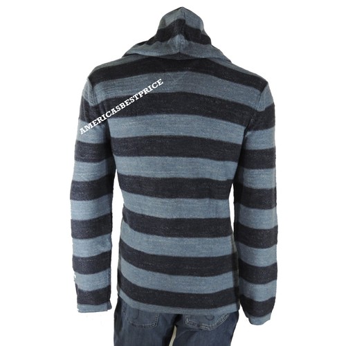 TOMMY HILFIGER DENIM NEW MEN'S ROADTRIP STRIPED HOODIE SWEATSHIRT BLUE/NAVY BLUE - Picture 5 of 5