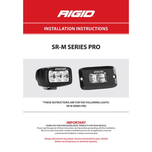 Rígido 922113 Serie SR-M PRO Inundación Blanco Rectángulo LED Kit de Luz Única Negro - Imagen 5 de 9