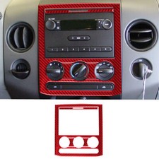 Cubierta de panel de control central de fibra de carbono roja para Ford F150 2004-2008 4*