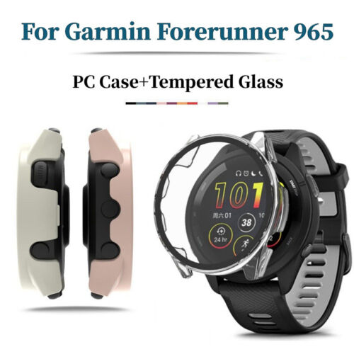 For Garmin Forerunner 965 Protective Case Screen Protector Hard Edge Full Cover - Picture 1 of 14