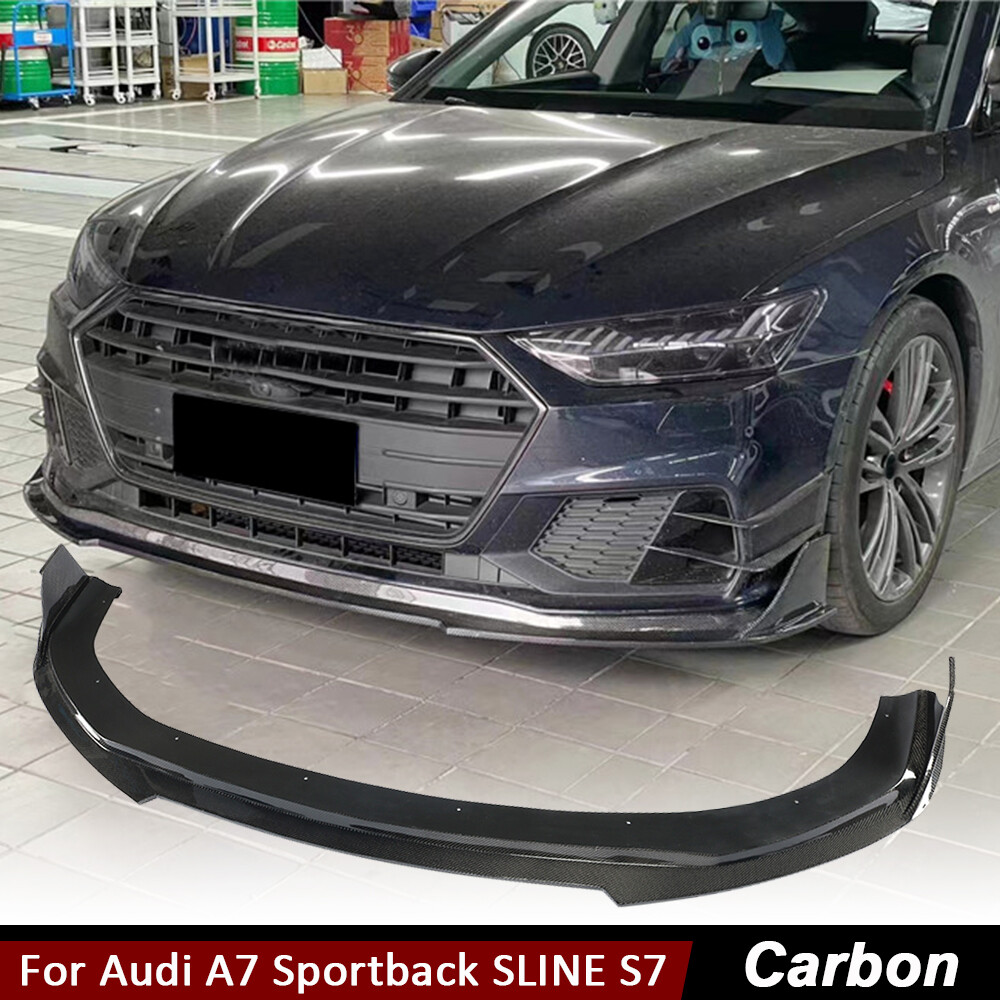 Fits Audi A7 Sportback SLINE S7 2019-2020 Carbon Fiber Front Bumper Lip Splitter