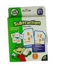 LeapFrog Subtraction Flash Cards 19416 Grades K-1 Leap Frog Pack of 77 FREE SHIP