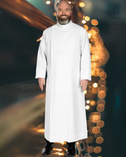Bata de sotana anglicana clero para hombre (blanca)