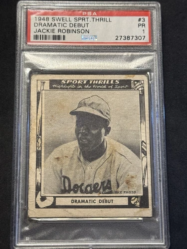 1948 Swell Sport Thrills 3 Jackie Robinson Dramatic Debut RC Rookie HOF PSA 1