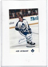 1987 AL SECORD AUTOGRAPHED MAPLE LEAFS POST CARD MINT !!!!!