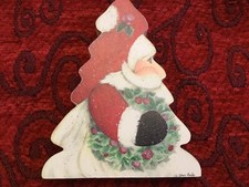Christmas Santa Wood Cutout Santa Figure Decor Standing