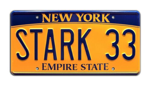 The Avengers | Tony Stark's Acura | STARK 33 | Metal Stamped Prop License Plate - Picture 1 of 9