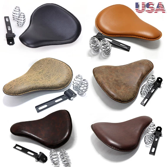 Muelle de asiento individual de cuero Bobber para motocicleta Yamaha V Star 650 950 1100 reacondicionamiento Foto 2 de 4