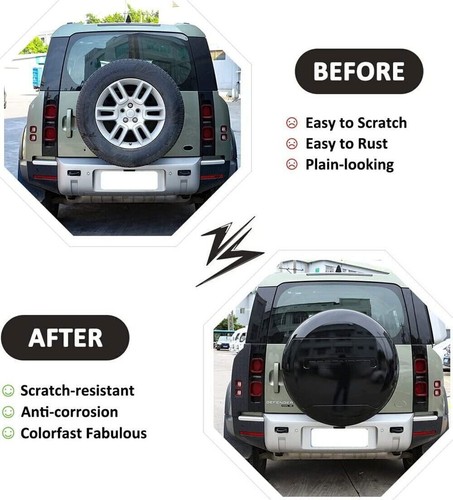 Rueda de repuesto cubierta de neumáticos para Land Rover Defender 90 110 130 2020-2023 ABS - Imagen 8 de 8