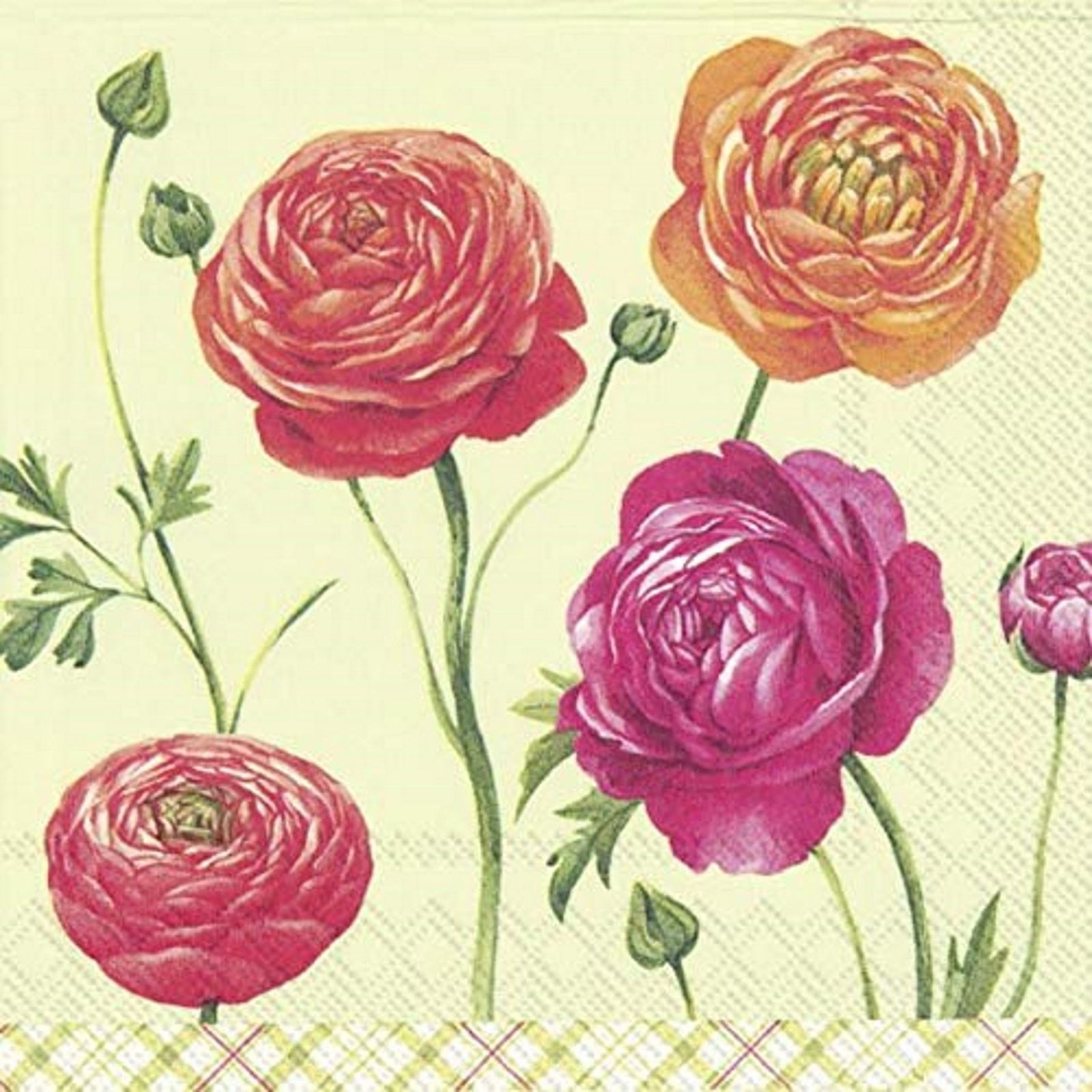 Paper Serviettes Napkins Lunch Buttercups Light Green Party 3-ply Disposable
