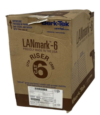 Berk-Tek LANmark-6 CAT6 CMR UTP Ethernet Cable 1000' 6NP4P24-YL-P-BER-PV-NS