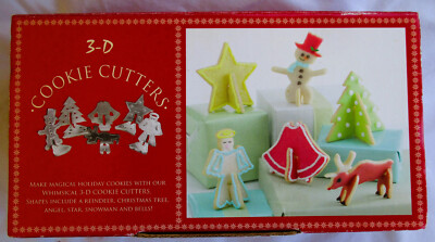 Nordic Ware Christmas set 6 3-D Standing Cookie Cutters