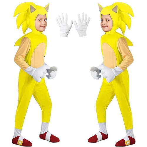Kids Boys Sonic The Hedgehog Costume Cosplay Jumpsuit Fancy Dress Book Week AU - Bild 11 von 58