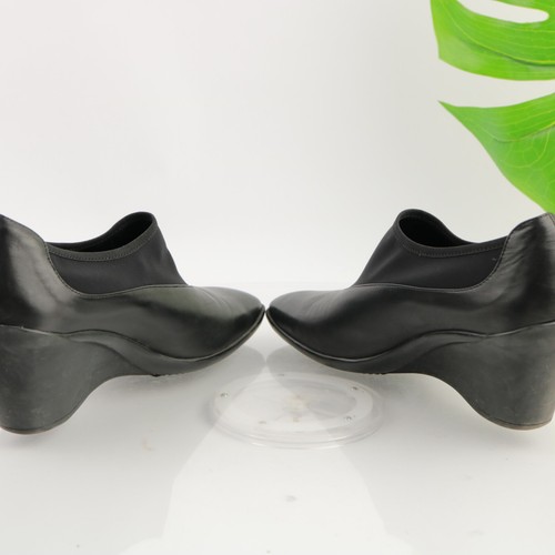 Aquatallia Women's Ankle Pump Size 9.5 Shootie Wedge Waterproof Black Leather - Picture 8 of 11