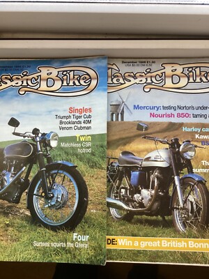 Classic bike magazine x2 December November 1986 Yamaha srx Matchless csr Nourish