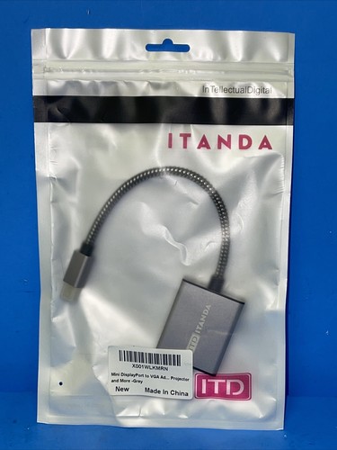Itanda ITD Gray Mini DisplayPort DP to VGA Female Video Display Cable Adapter - Picture 1 of 6