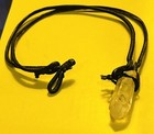 Vintage Cord Necklace with Clear Crystal Pendant 22" — photo 1