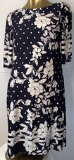 Eliza J Dress Size 8 Lined Blue 1/2 Sleeves Zipper Blue
