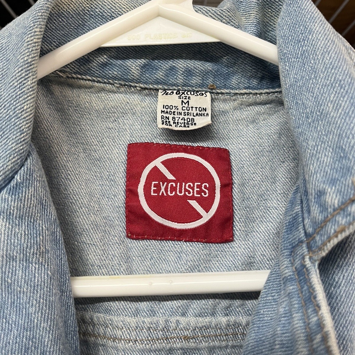Vtg 2000s Y2K NO EXCUSES Light Wash Sleeveless Distressed