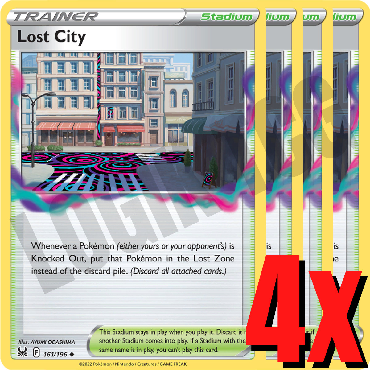 4x Lost City 161/196 x4 - Lost Origin - Pokemon TCG - Playset